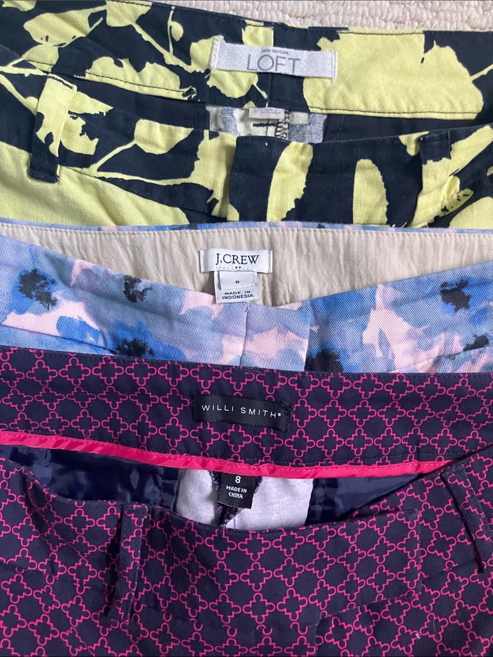 Bundle 3 pairs of shorts J Crew LOFT Willi Smith sz 6 & 8